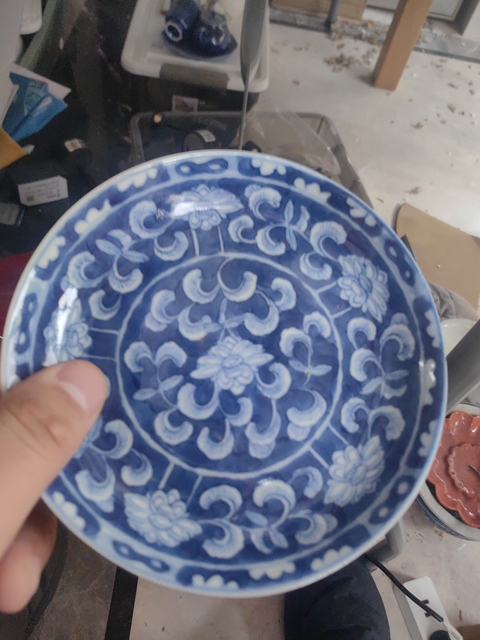 古玩陶瓷青花花卉茶具真品鑒賞圖