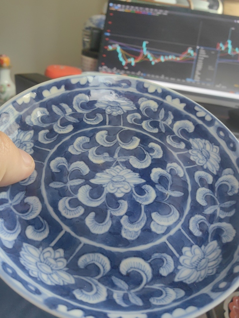 古玩陶瓷青花花卉茶具真品鑒賞圖