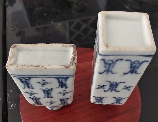 古玩陶瓷清中期青花壽字紋鼻煙壺真品鑒賞圖