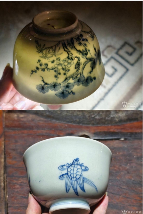 古玩陶瓷晚清青花碗真品鑒賞圖