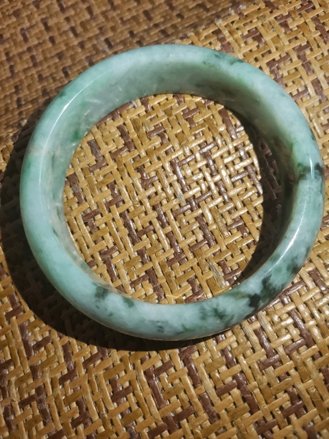古玩玉器天然翡翠手鐲真品鑒賞圖