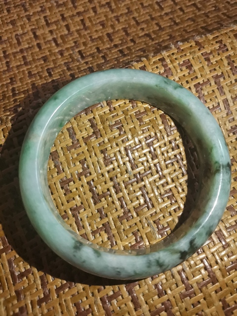古玩玉器天然翡翠手鐲真品鑒賞圖