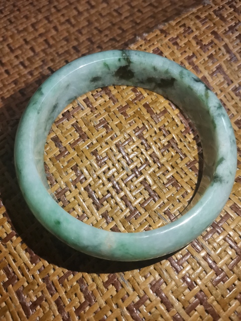 古玩玉器天然翡翠手鐲真品鑒賞圖