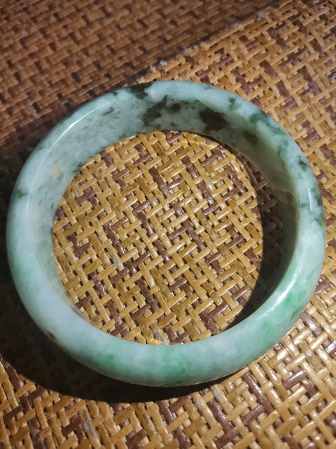古玩玉器天然翡翠手鐲真品鑒賞圖