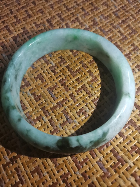 古玩玉器天然翡翠手鐲真品鑒賞圖