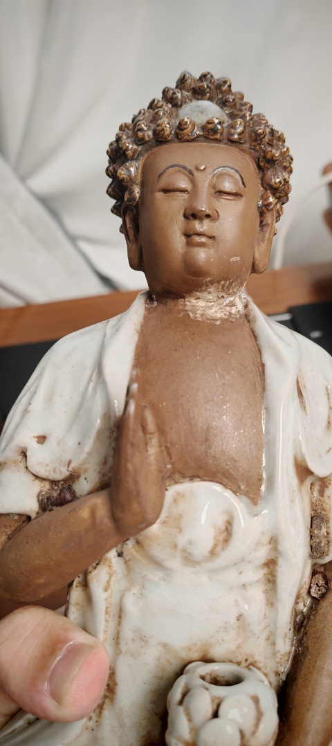 古玩陶瓷石灣窯佛造像真品鑒賞圖