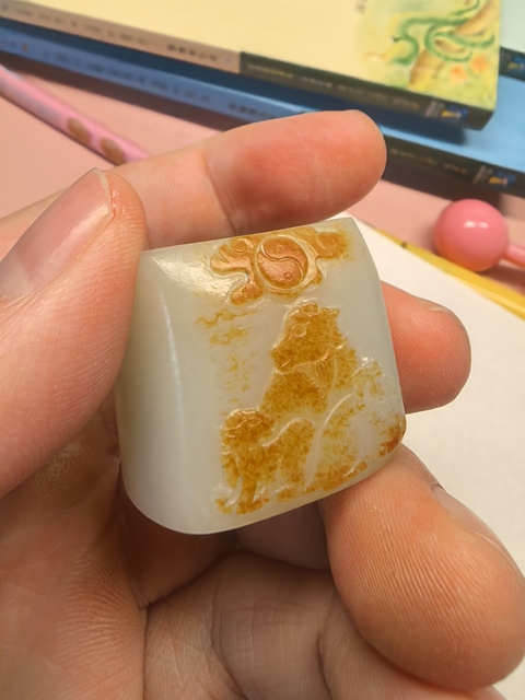 古玩玉器馬蹄扳指真品鑒賞圖