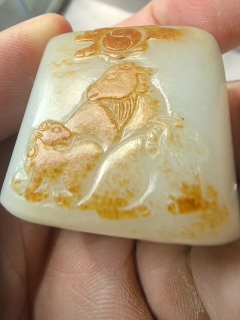古玩玉器馬蹄扳指真品鑒賞圖