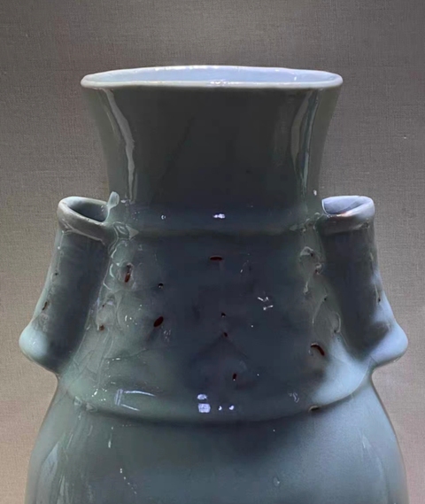 古玩陶瓷龍泉釉瓶真品鑒賞圖