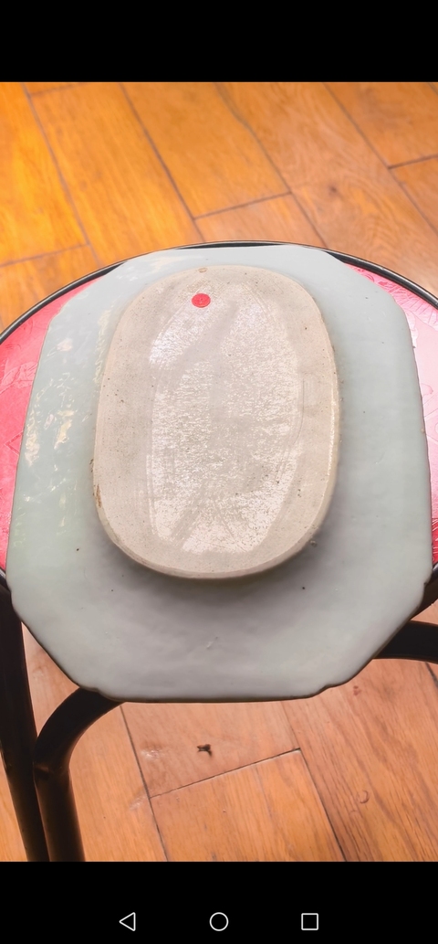 古玩陶瓷青花山水人物盤，盤底凹進，中間刷釉美觀真品鑒賞圖