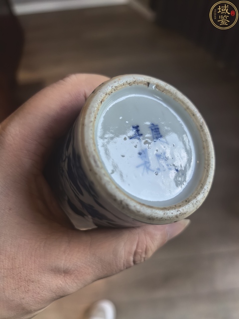 古玩陶瓷晚清青花鳳穿牡丹圖香筒拍賣(mài)，當(dāng)前價(jià)格3999元