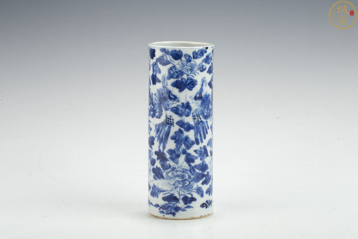古玩陶瓷晚清青花鳳穿牡丹圖香筒拍賣(mài)，當(dāng)前價(jià)格3999元