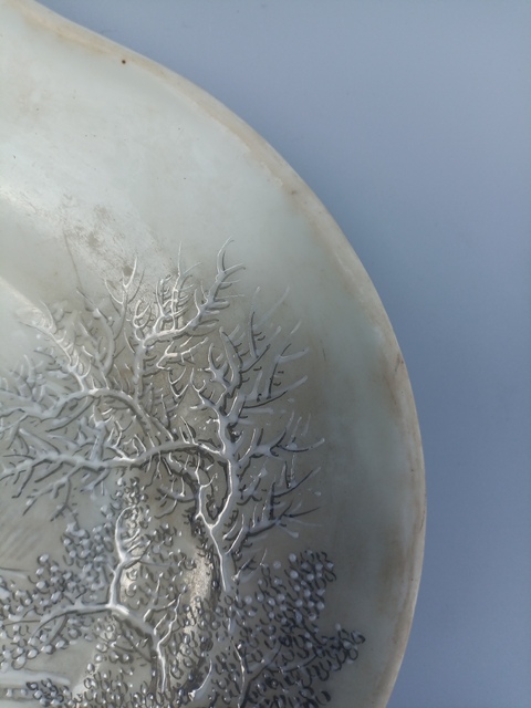 古玩陶瓷特殊時期粉彩雪景盤拍賣，當前價格594元