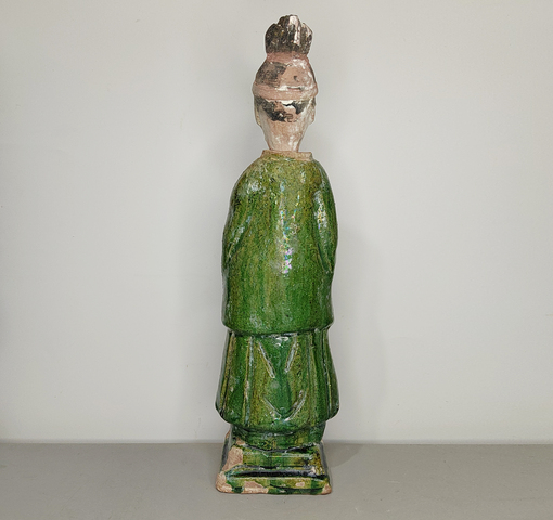古玩陶瓷明代三彩捧盤仕女俑拍賣，當前價格152元