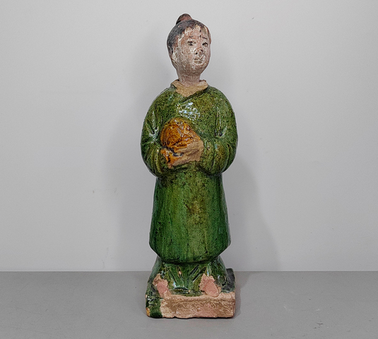 古玩陶瓷明三彩人物俑真品鑒賞圖