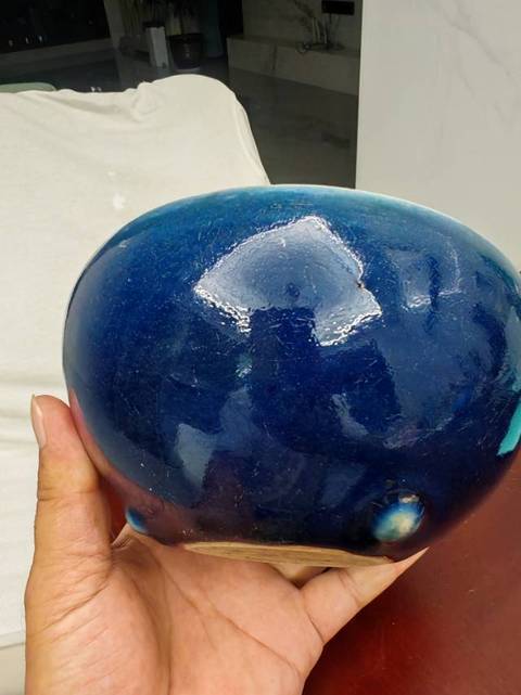 古玩陶瓷霽藍釉香爐真品鑒賞圖