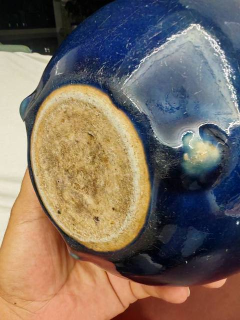 古玩陶瓷霽藍釉香爐真品鑒賞圖