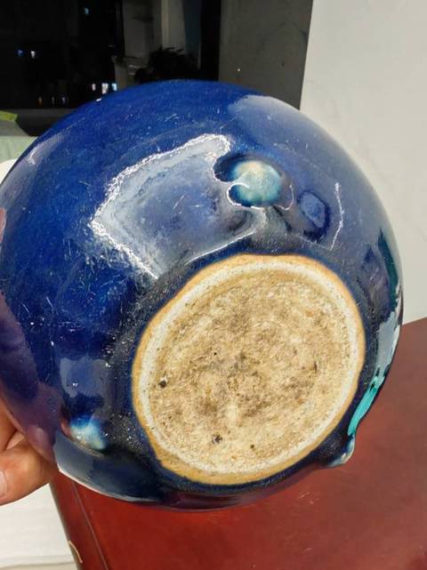 古玩陶瓷霽藍釉香爐真品鑒賞圖