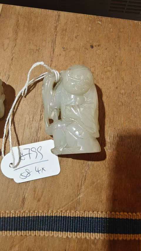 古玩玉器和田玉雕童子真品鑒賞圖