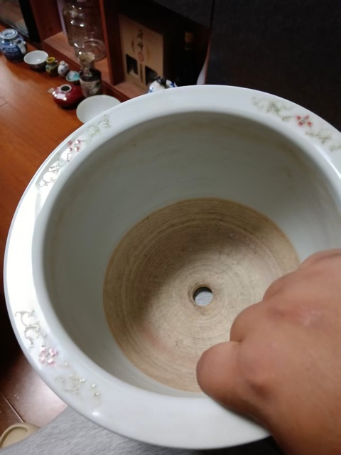 古玩陶瓷花鳥紋粉彩花盆真品鑒賞圖