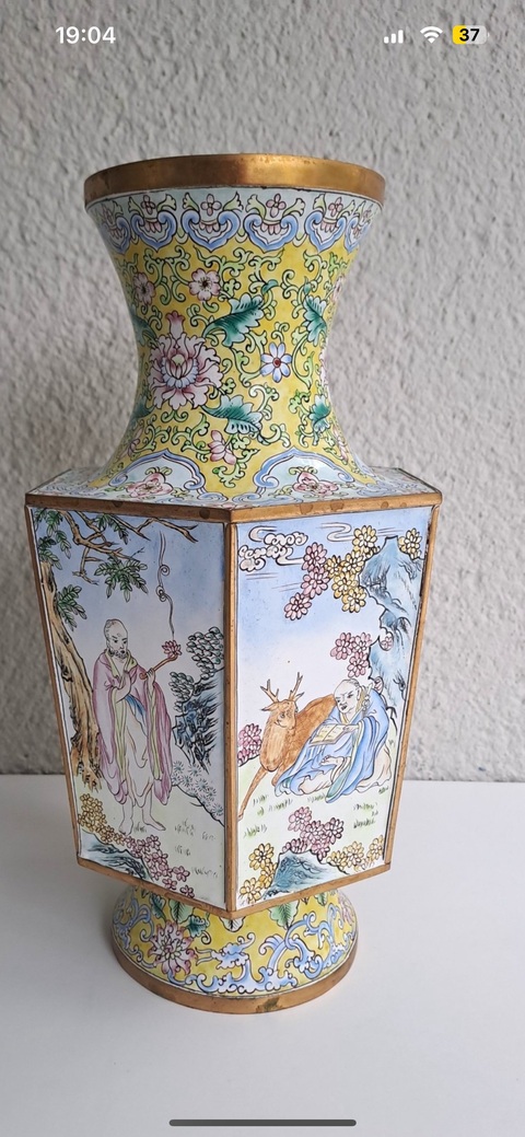 古玩銅器琺瑯彩瓶真品鑒賞圖