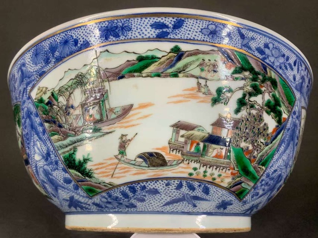 古玩陶瓷五彩人物紋大碗真品鑒賞圖