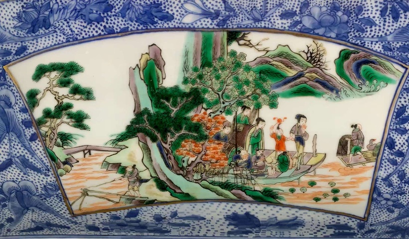 古玩陶瓷五彩人物紋大碗真品鑒賞圖