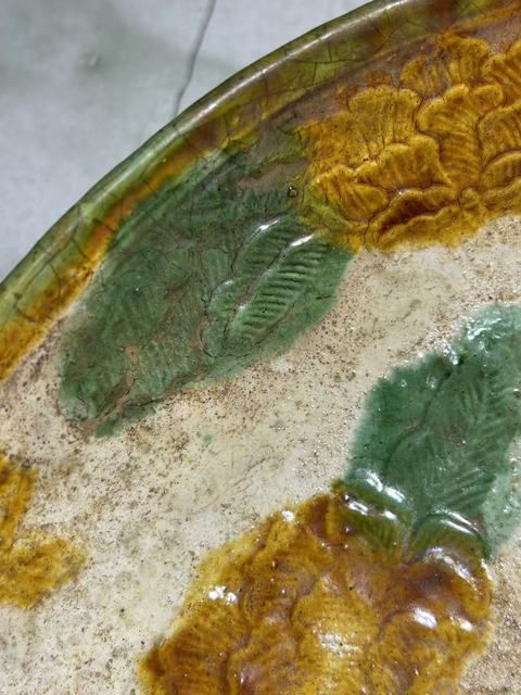 古玩陶瓷遼三彩花卉紋盤拍賣，當前價格20000元