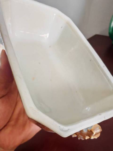 古玩陶瓷廣彩人物故事紋八方蓋鍋真品鑒賞圖