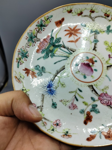 古玩陶瓷清道光?粉彩十二花神盤拍賣，當前價格800元