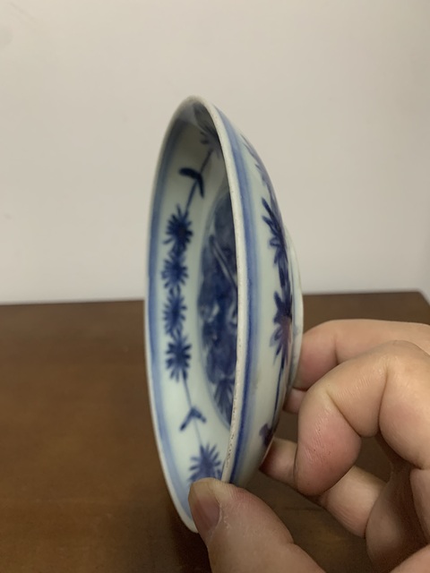 古玩陶瓷明代嘉萬時期 青花松竹梅盤拍賣,當前價格6666元