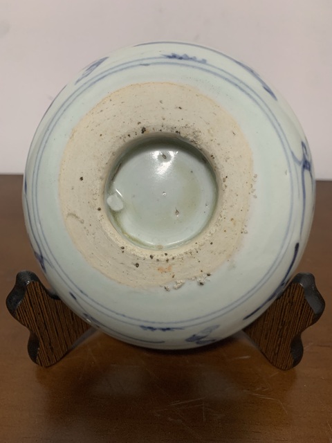 古玩陶瓷明 青花人物壽中壽臥足洗拍賣,當前價格5800元