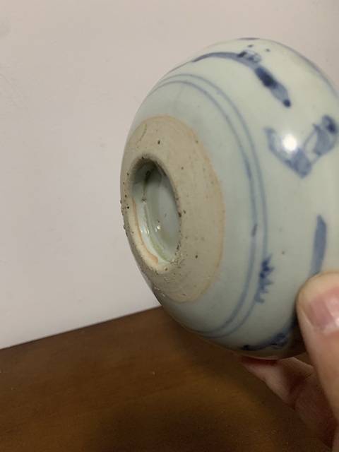古玩陶瓷明 青花人物壽中壽臥足洗拍賣,當前價格5800元