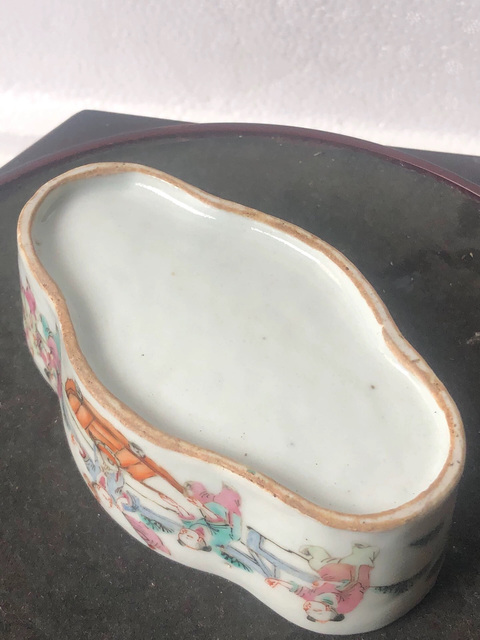 古玩陶瓷晚清細路粉彩刨花缸真品鑒賞圖