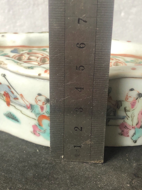 古玩陶瓷晚清細路粉彩刨花缸真品鑒賞圖