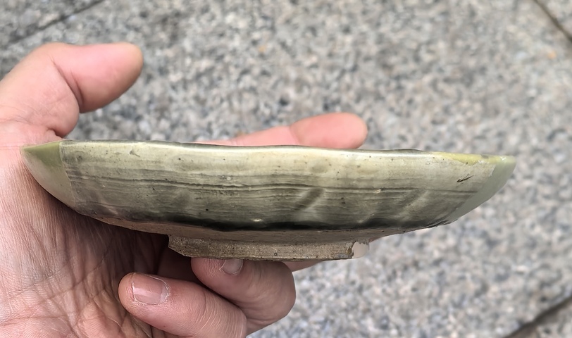 古玩陶瓷耀州窯青釉印花盤拍賣,當前價格750元