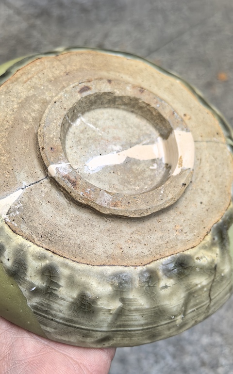 古玩陶瓷耀州窯青釉印花盤拍賣,當前價格750元