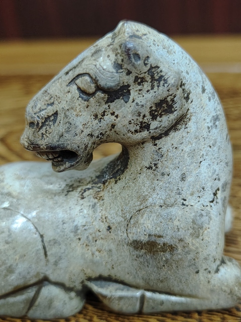 古玩玉器做舊仿古“玉臥馬”真品鑒賞圖