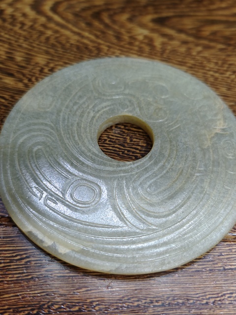 古玩玉器和田玉雕“鳳鳥紋璧”真品鑒賞圖