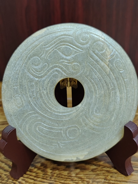 古玩玉器和田玉雕“鳳鳥紋璧”真品鑒賞圖