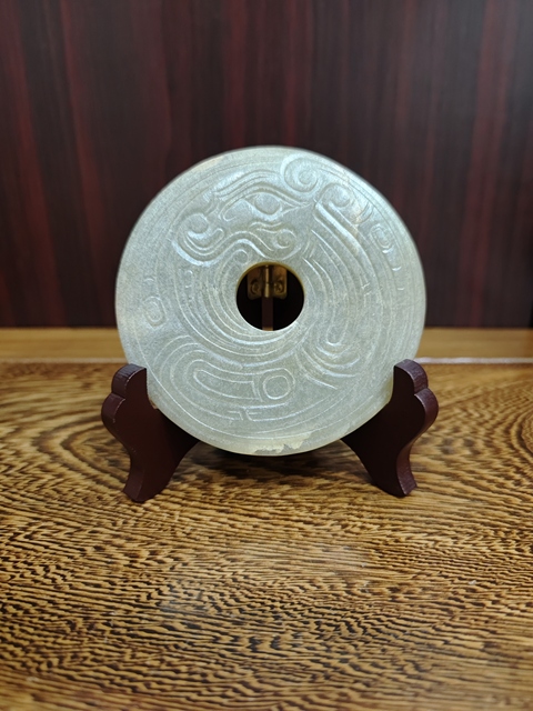 古玩玉器和田玉雕“鳳鳥紋璧”真品鑒賞圖