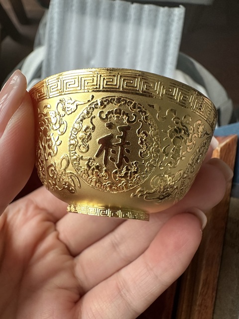 古玩雜項現(xiàn)代仿故宮金碗真品鑒賞圖