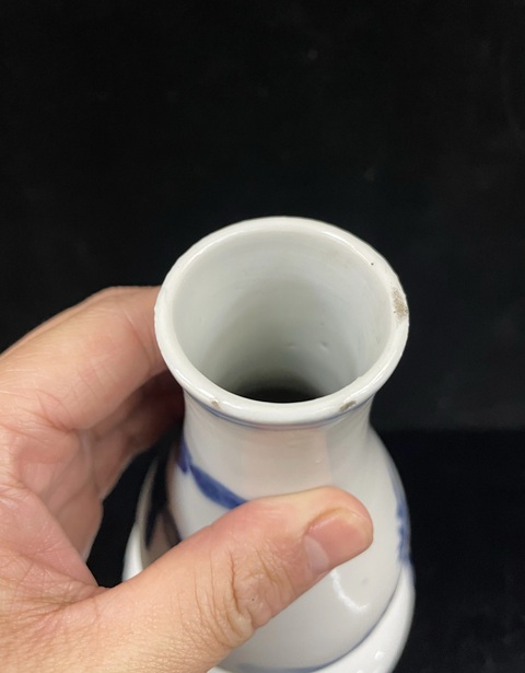 古玩陶瓷青花洞石芭蕉美女人物故事紋葫蘆瓶真品鑒賞圖