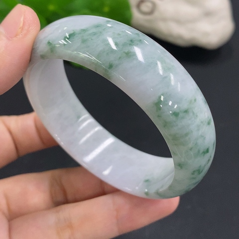 古玩玉器天然翡翠手鐲真品鑒賞圖