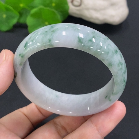 古玩玉器天然翡翠手鐲真品鑒賞圖