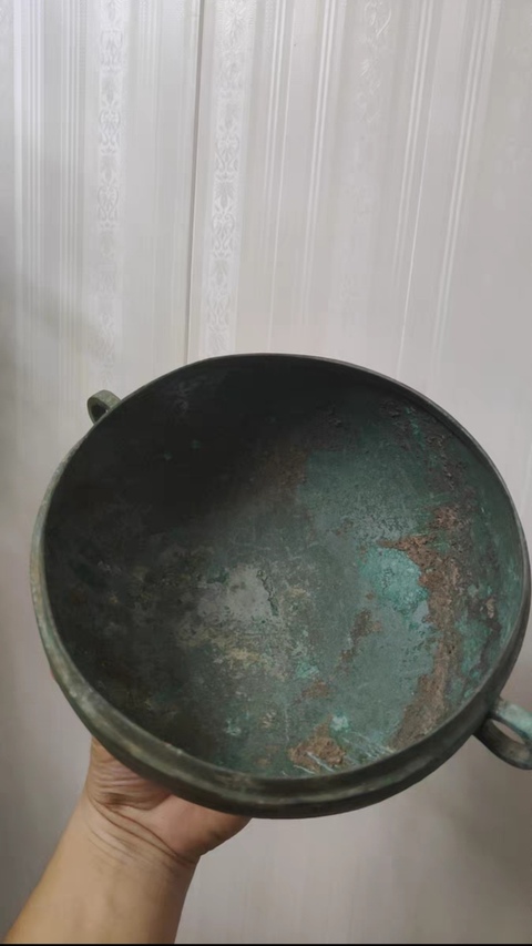 古玩銅器蟠虺紋青銅敦真品鑒賞圖