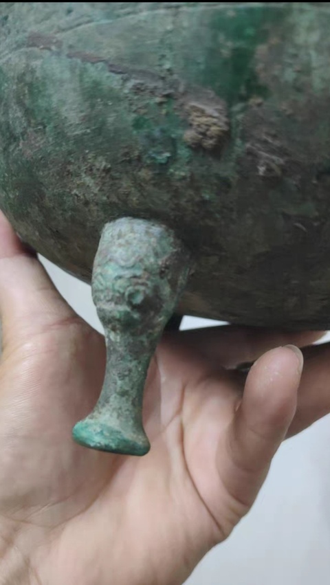 古玩銅器蟠虺紋青銅敦真品鑒賞圖