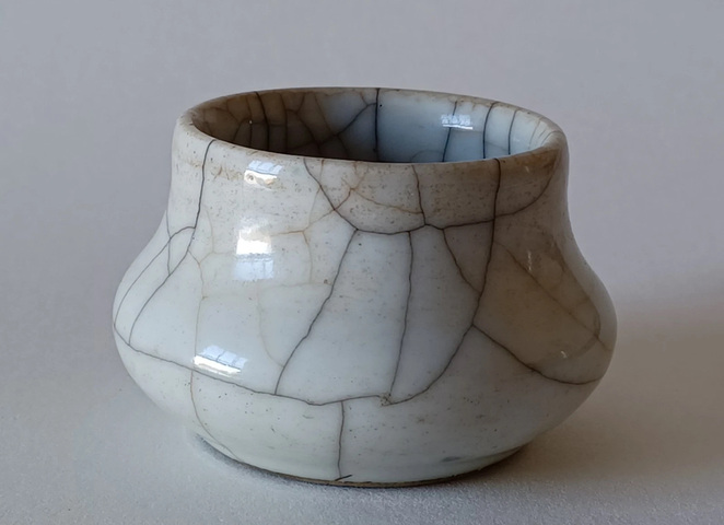 古玩陶瓷清中期 哥釉筆洗真品鑒賞圖