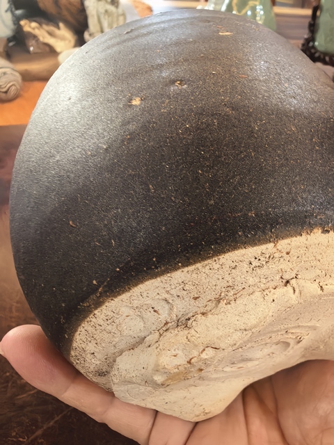 古玩陶瓷吉州窯褐釉貼花香爐真品鑒賞圖