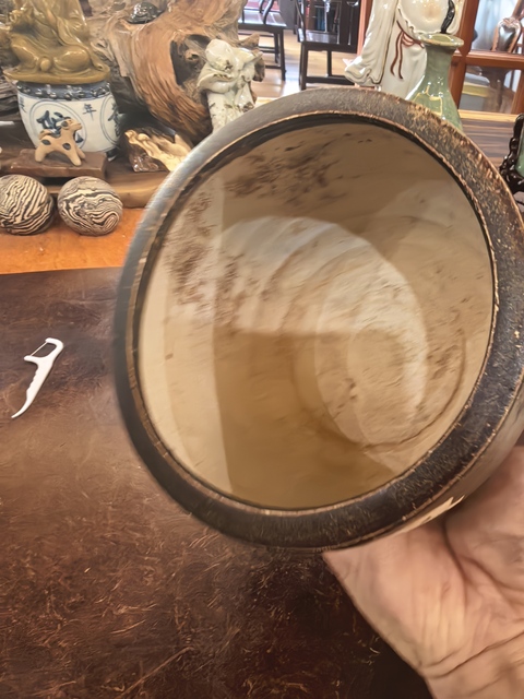 古玩陶瓷吉州窯褐釉貼花香爐真品鑒賞圖